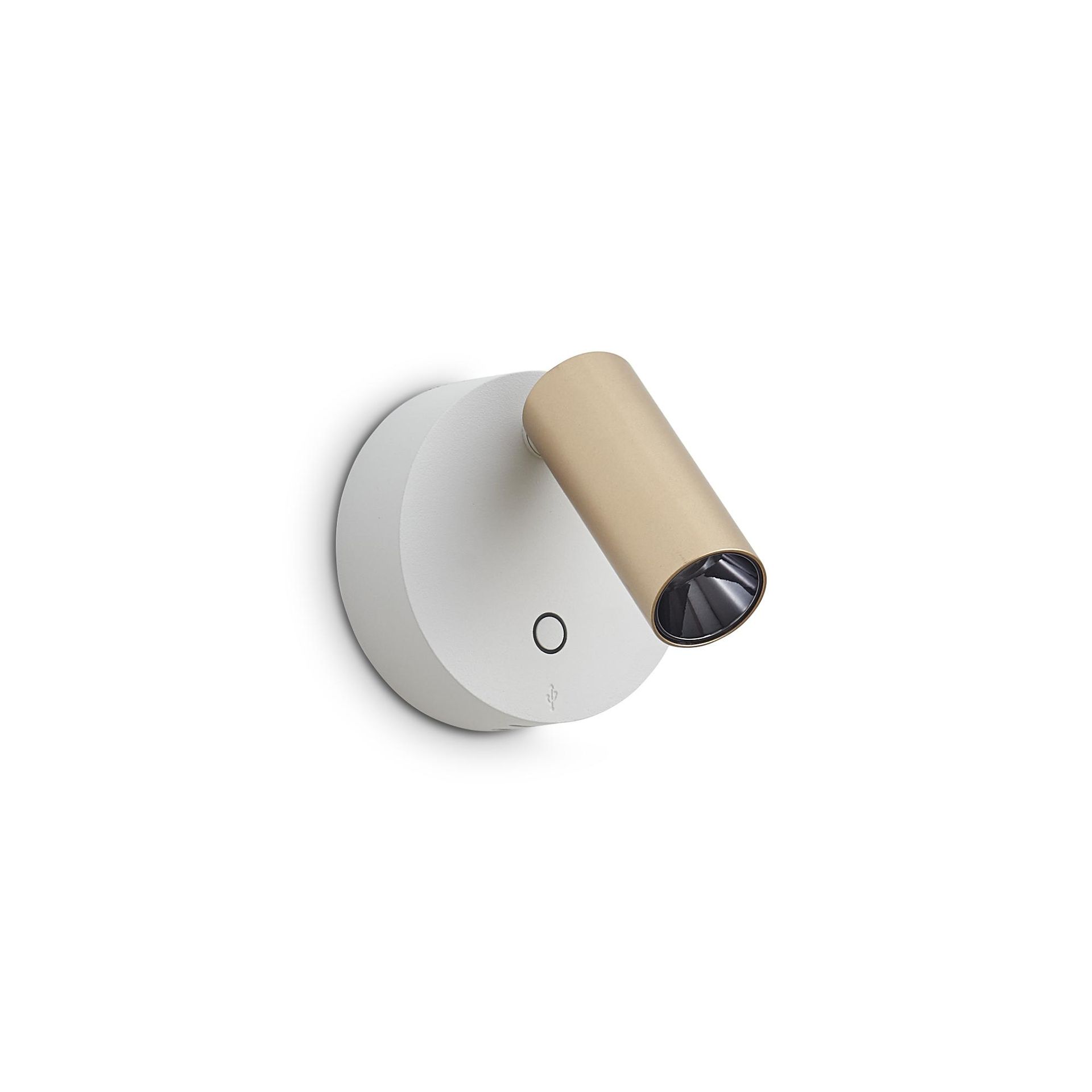 Ideal Lux Lampa Ścienna ELF AP ORO+BIANCO Biały/Złoty 347493