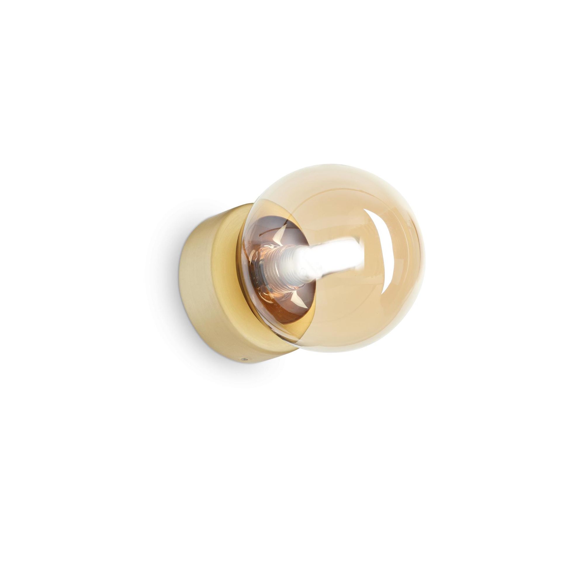 Ideal Lux Lampa Ścienna PERLAGE AP1 AMBRA Bursztynowy/Mosiądz 317809