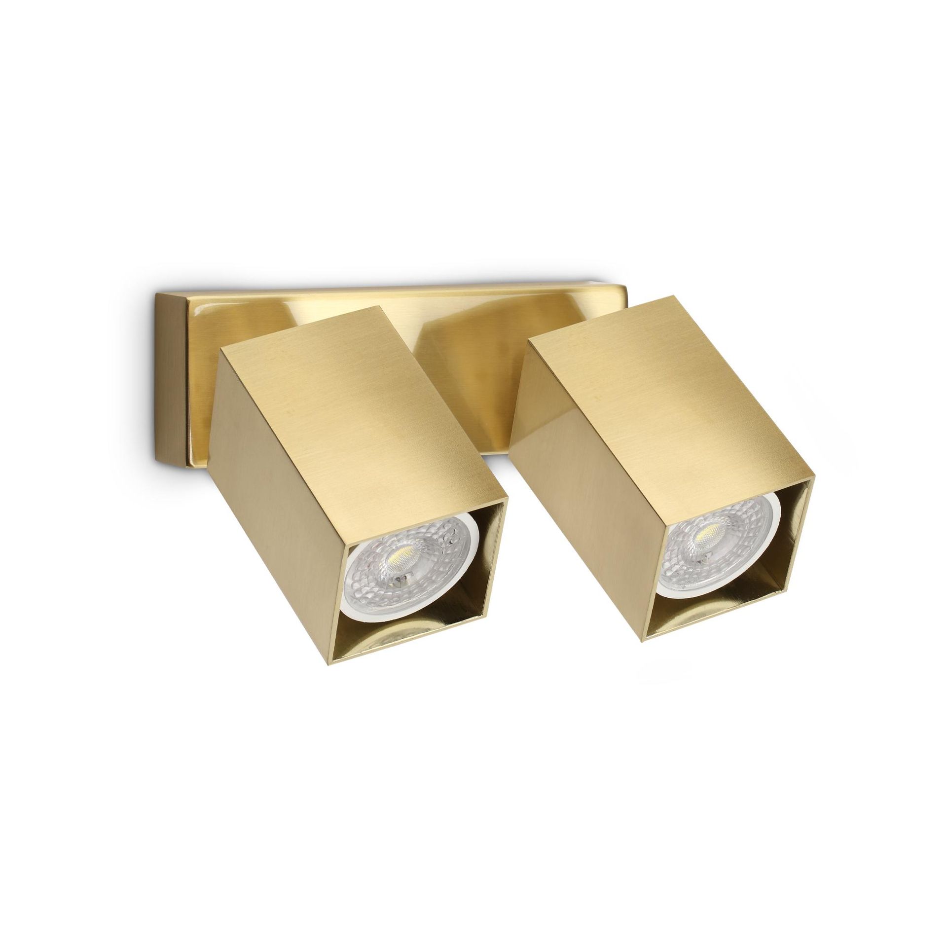 Ideal Lux Lampa Ścienna DYNAMITE AP2 SQUARE OTTONE Mosiądz 371245