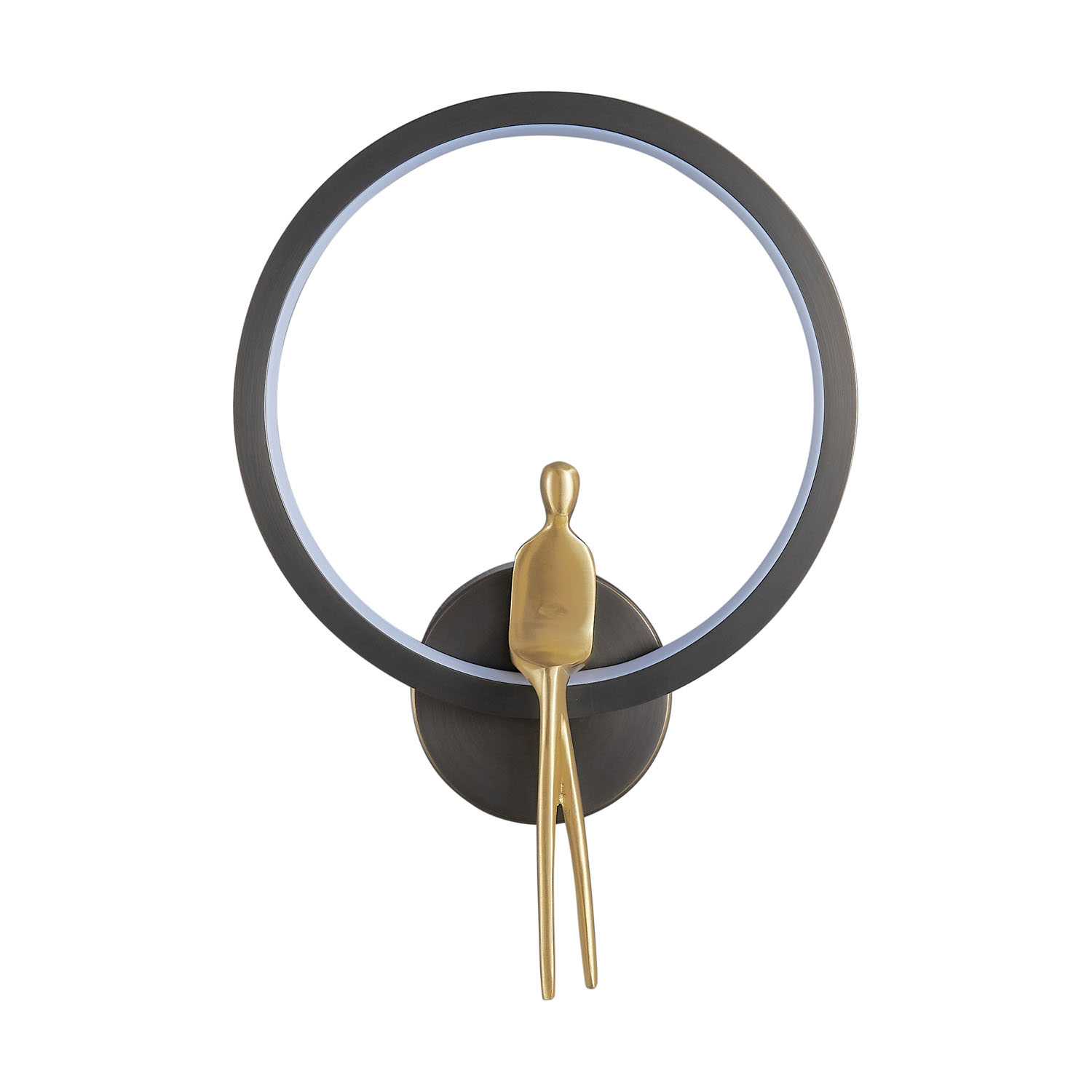Step Into Design Lampa ścienna AMICI RING LED czarno złota 27 cm ST-B3607 black