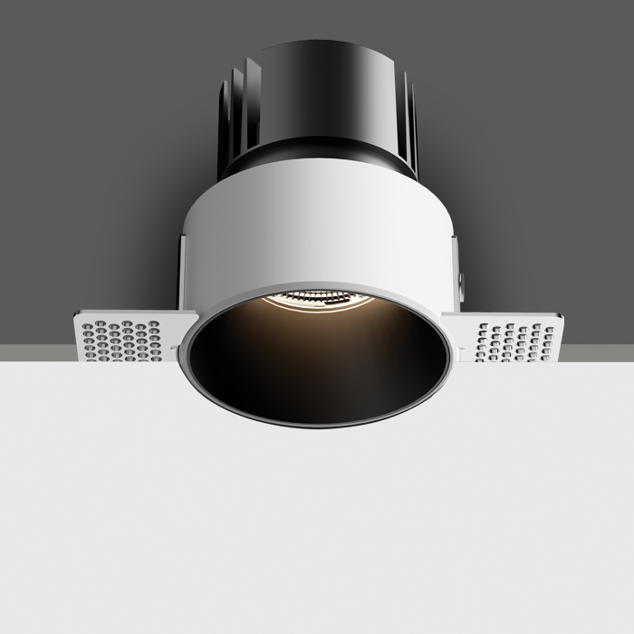 One Light MANNA wpust stały bezramkowy 6,5W 3000K-3500K-4000K czarny IP54 10107BT/B/V