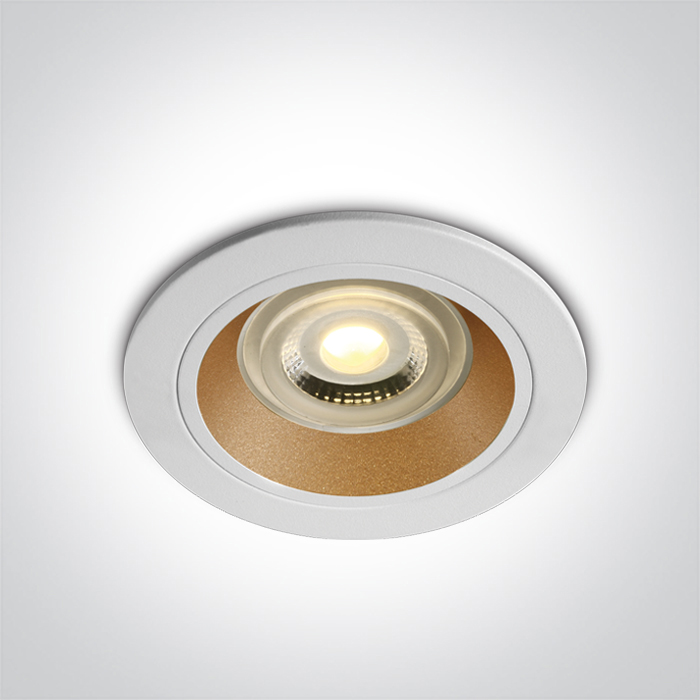 One Light JALIA wpust stały 10W GU10 biały-mosiężny 10105ALG/W/BS