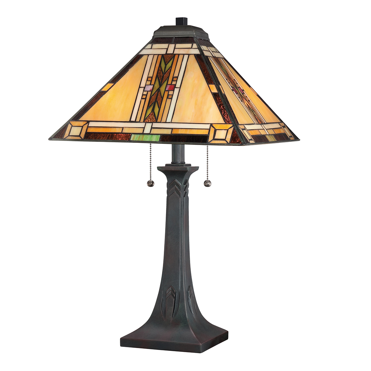 Elstead Lampa stołowa Navajo 2 źródła światła Brązowy QZ-NAVAJO-TL-VB