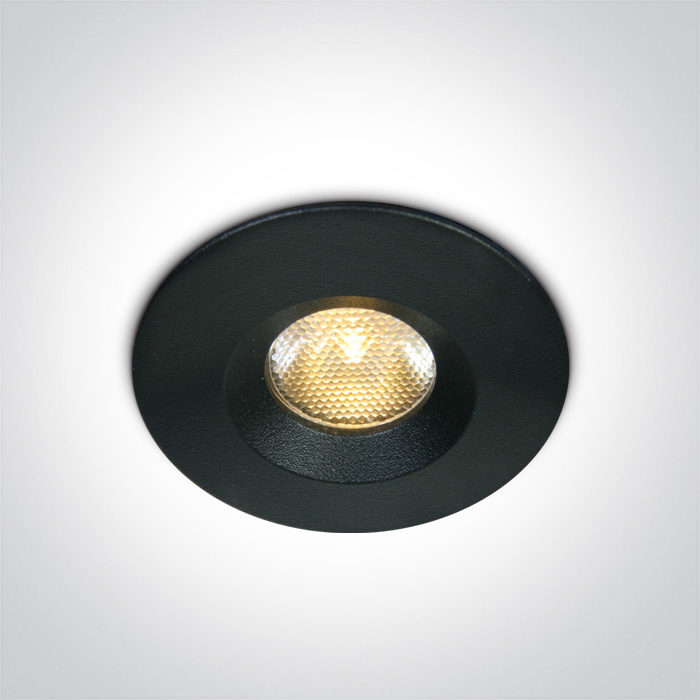 One Light NUBI wpust stały 3W 3000K czarny IP65 10103M/B/W