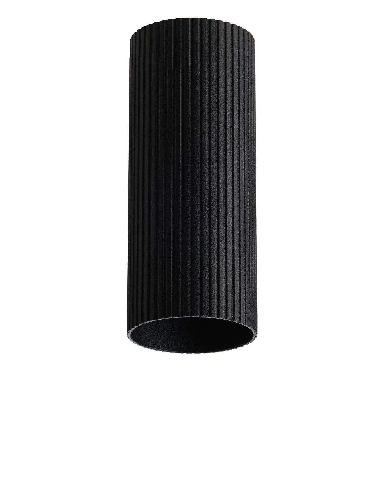 Azzardo LUCAS RIBBED TUBE 20 BK Czarny Mat Klosz Ryflowany Tuba do Skompletowania Lampy AZ6399