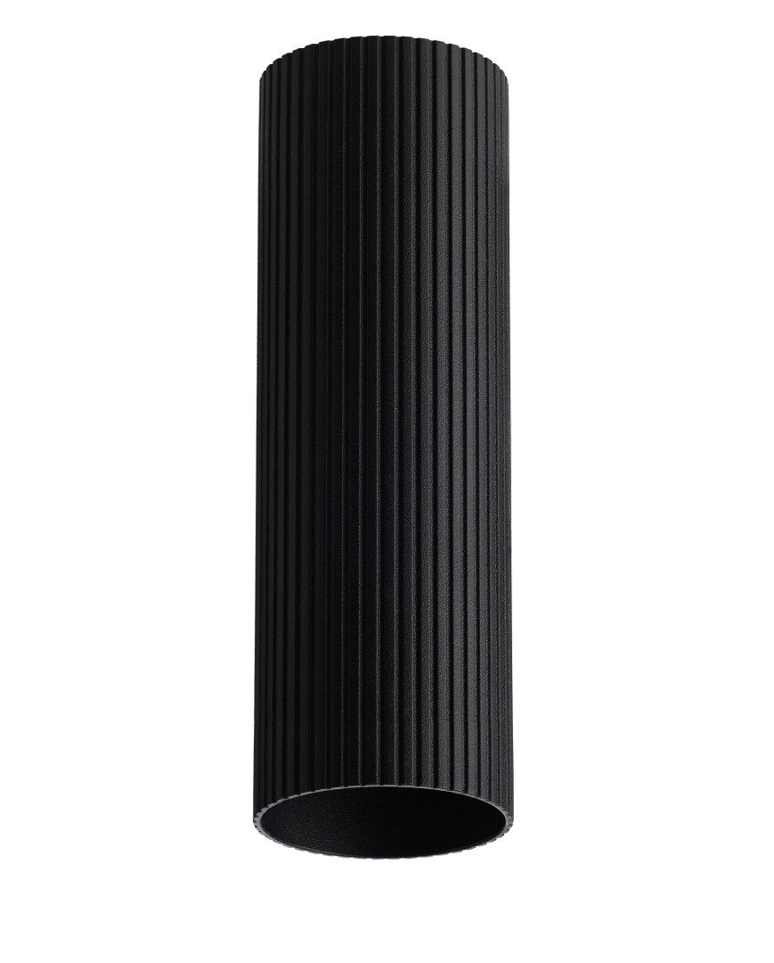 Azzardo LUCAS RIBBED TUBE 50 BK Czarny Mat Klosz Ryflowany Tuba do Skompletowania Lampy AZ6146