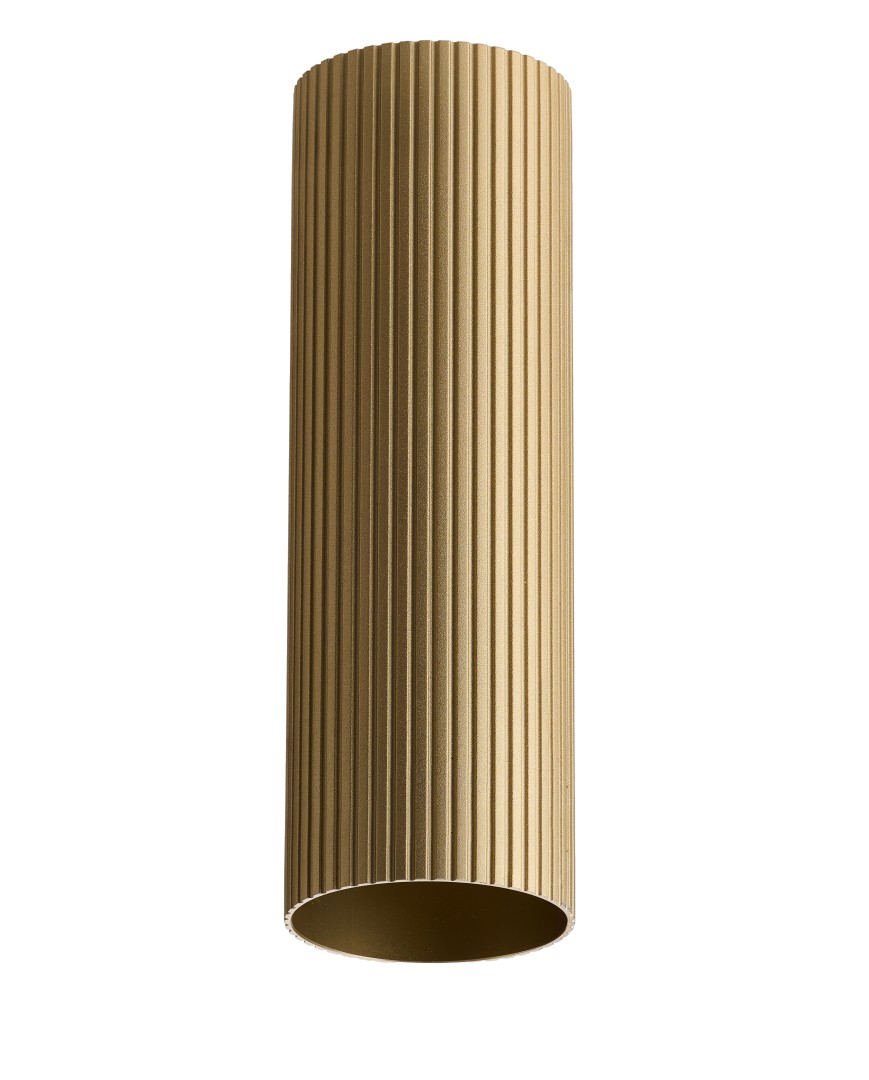 Azzardo LUCAS RIBBED TUBE 50 BRASS GOLD Mosiądz/Złoty Anodowany Klosz Ryflowany Tuba do Skompletowania Lampy AZ6148