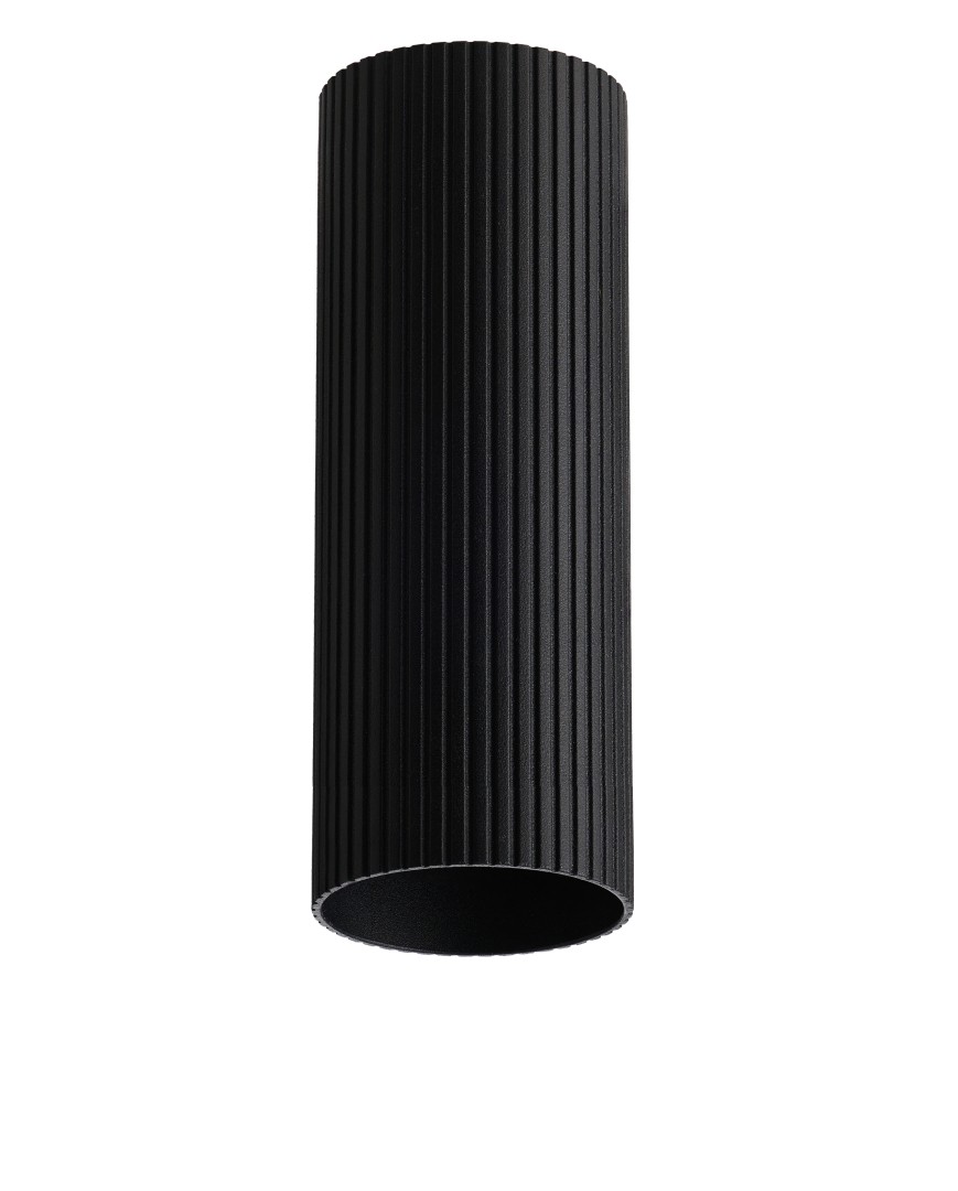 Azzardo LUCAS RIBBED TUBE 40 BK Czarny Mat Klosz Ryflowany Tuba do Skompletowania Lampy AZ6142