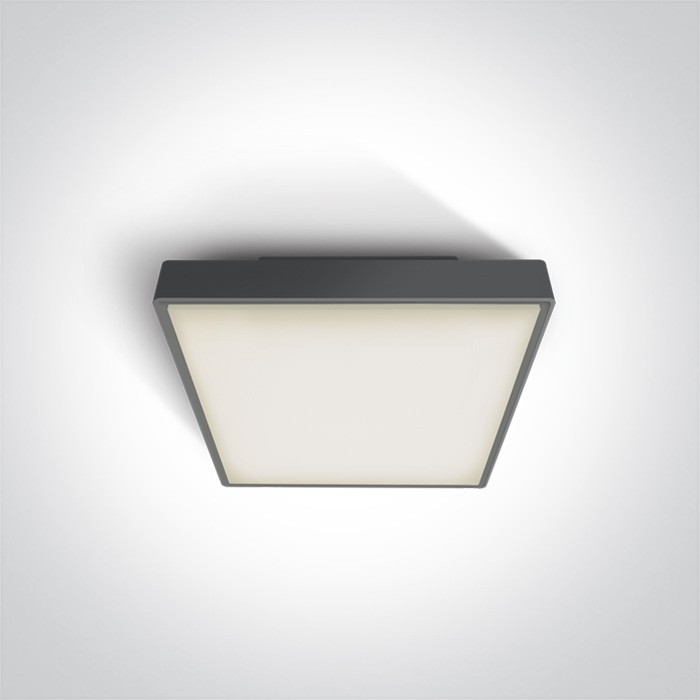 One Light plafon kwadratowy 22 cm antracyt Pirnari 67282N/AN/W IP65