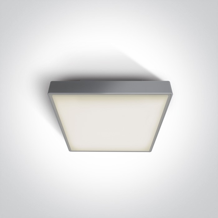 One Light plafon kwadratowy 22 cm szary Pirnari 67282N/G/W IP65