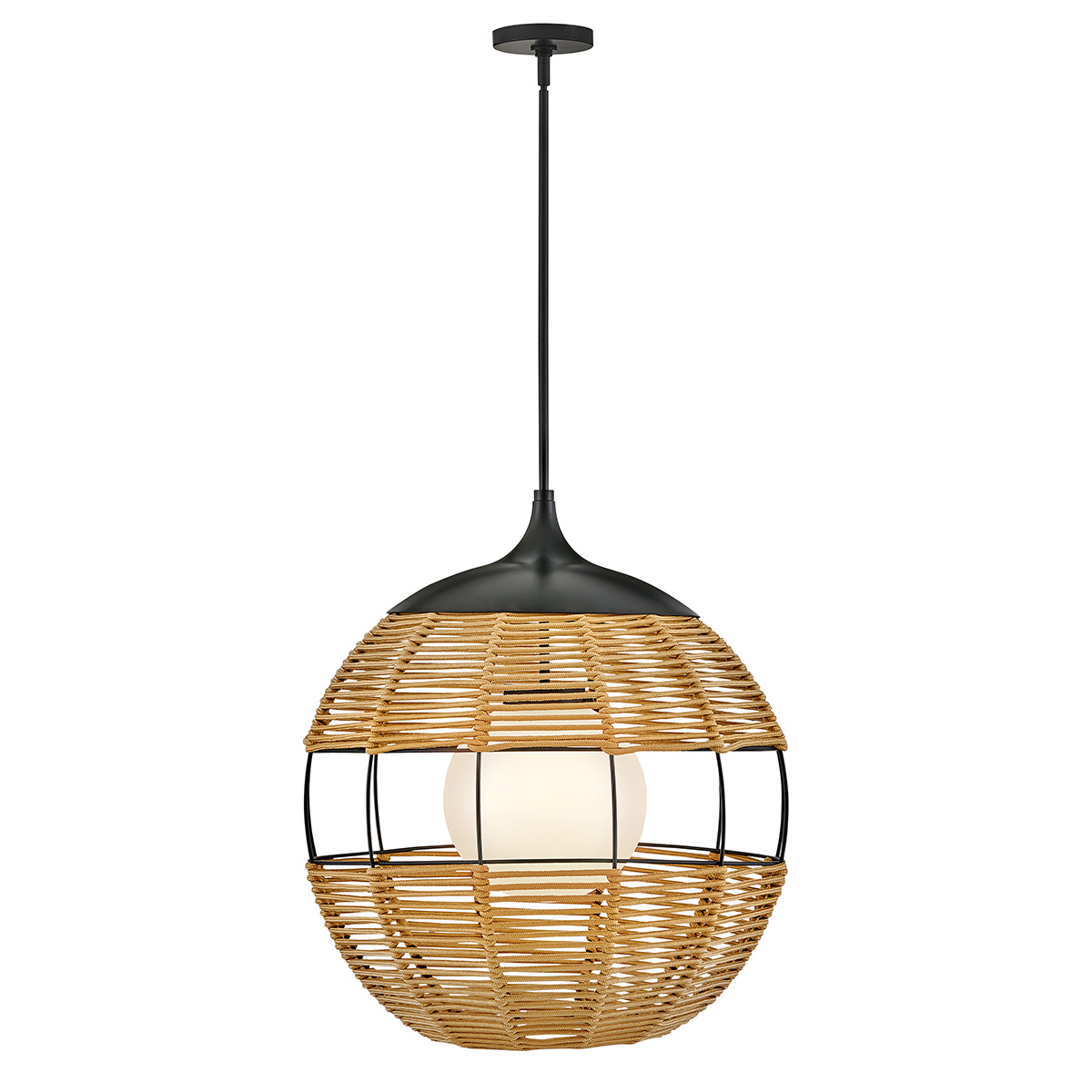 Quintiesse Średnia lampa wisząca Maddox 1 źródło światła Czarny, karmelowy beż Łazienkowa lub Zewnętrzna IP44 Elstead