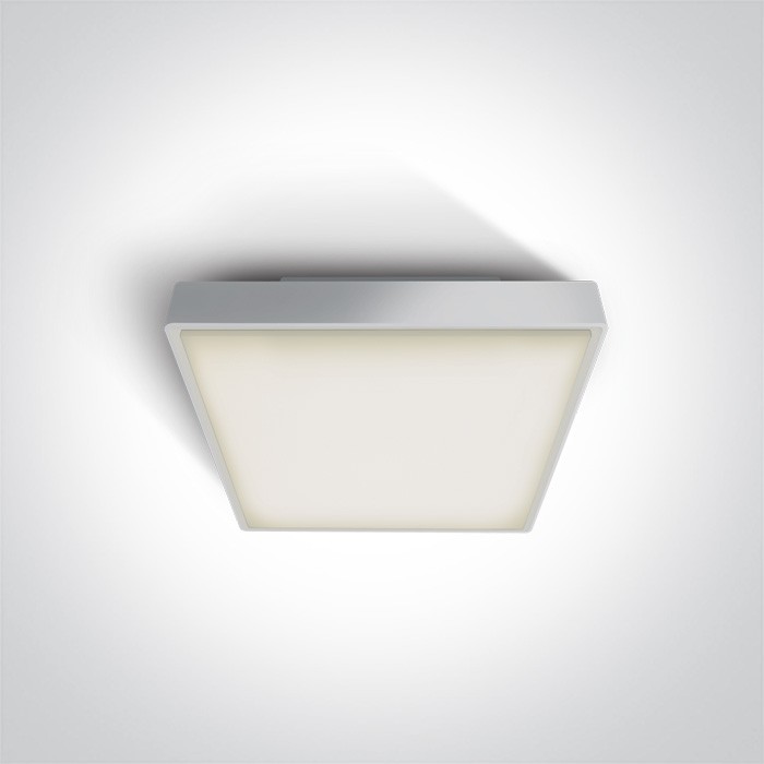 One Light plafon na zewnątrz kwadratowy 22x22cm Miladeza 67282E/W IP65