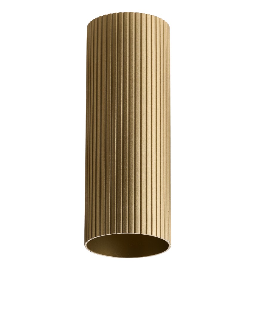 Azzardo LUCAS RIBBED TUBE 40 BRASS GOLD Mosiądz/Złoty Anodowany Klosz Ryflowany Tuba do Skompletowania Lampy AZ6144