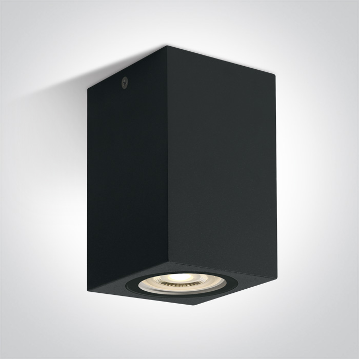 One Light NOTA D sufitowa 6W GU10 czarny IP65 67142D/B
