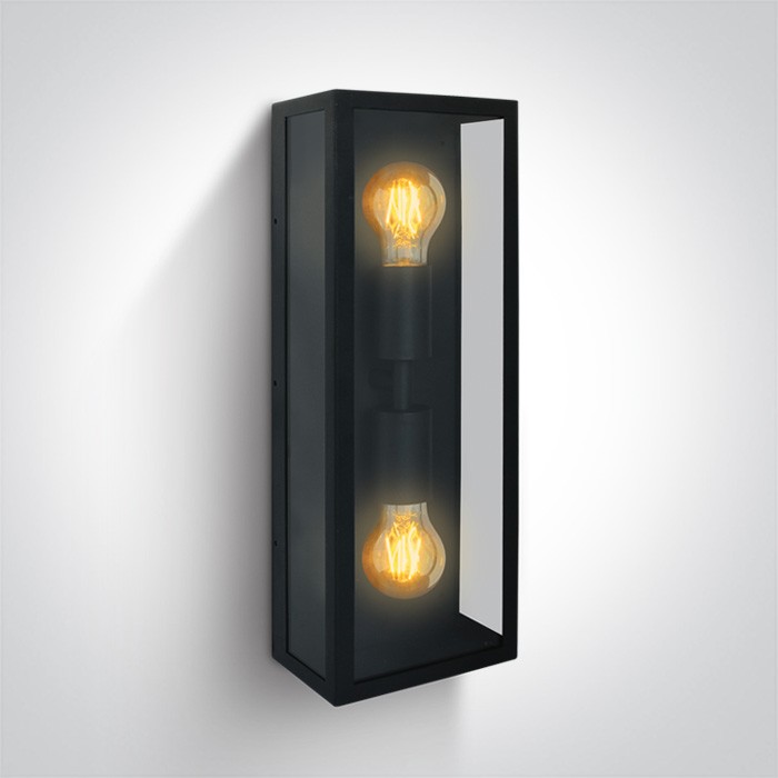 One Light kinkiet lampion z dwiema żarówkami elwacja dom ogród Gabbia 2A 67406B/B IP43