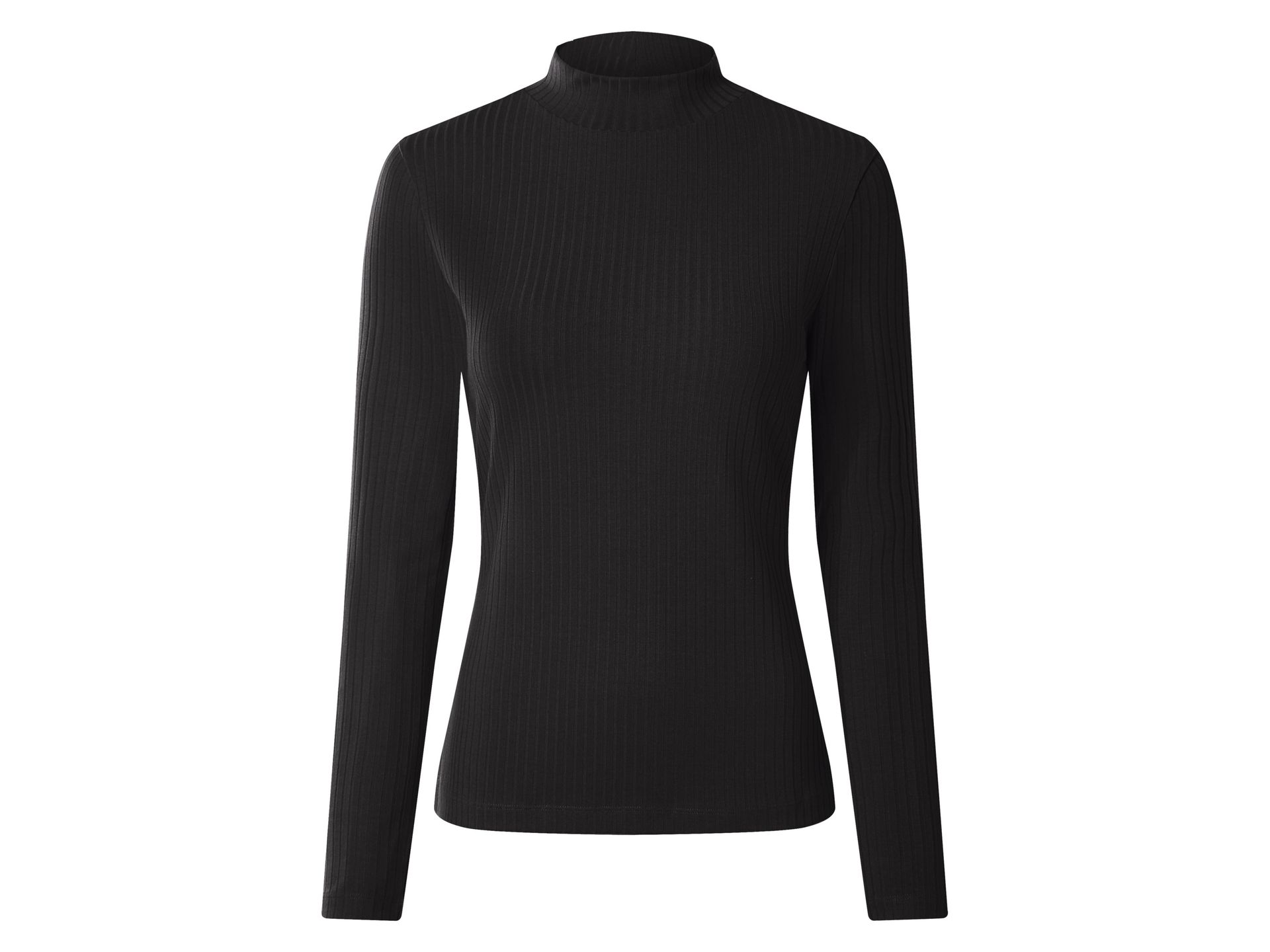 ESMARA® Półgolf damski prążkowany (Czarny, S(36/38))