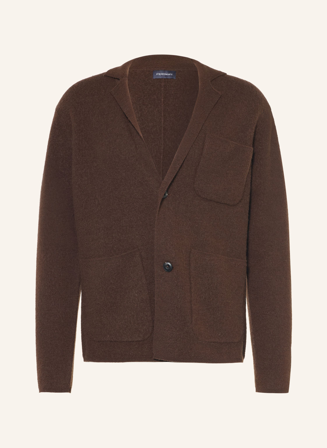 Strokesman's Dzianinowa Marynarka O Kroju Slim Fit braun