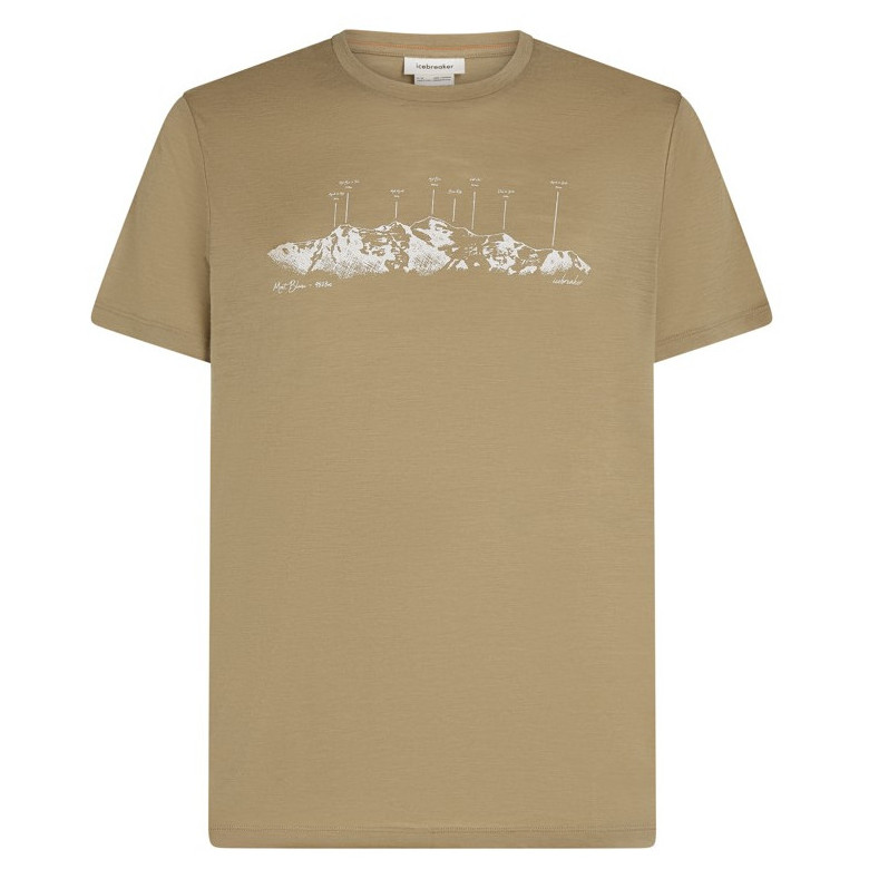 Koszulka męska Icebreaker Men Merino 150 Tech Lite SS Tee The Peaks Rozmiar: L / Kolor: jasnobrązowy