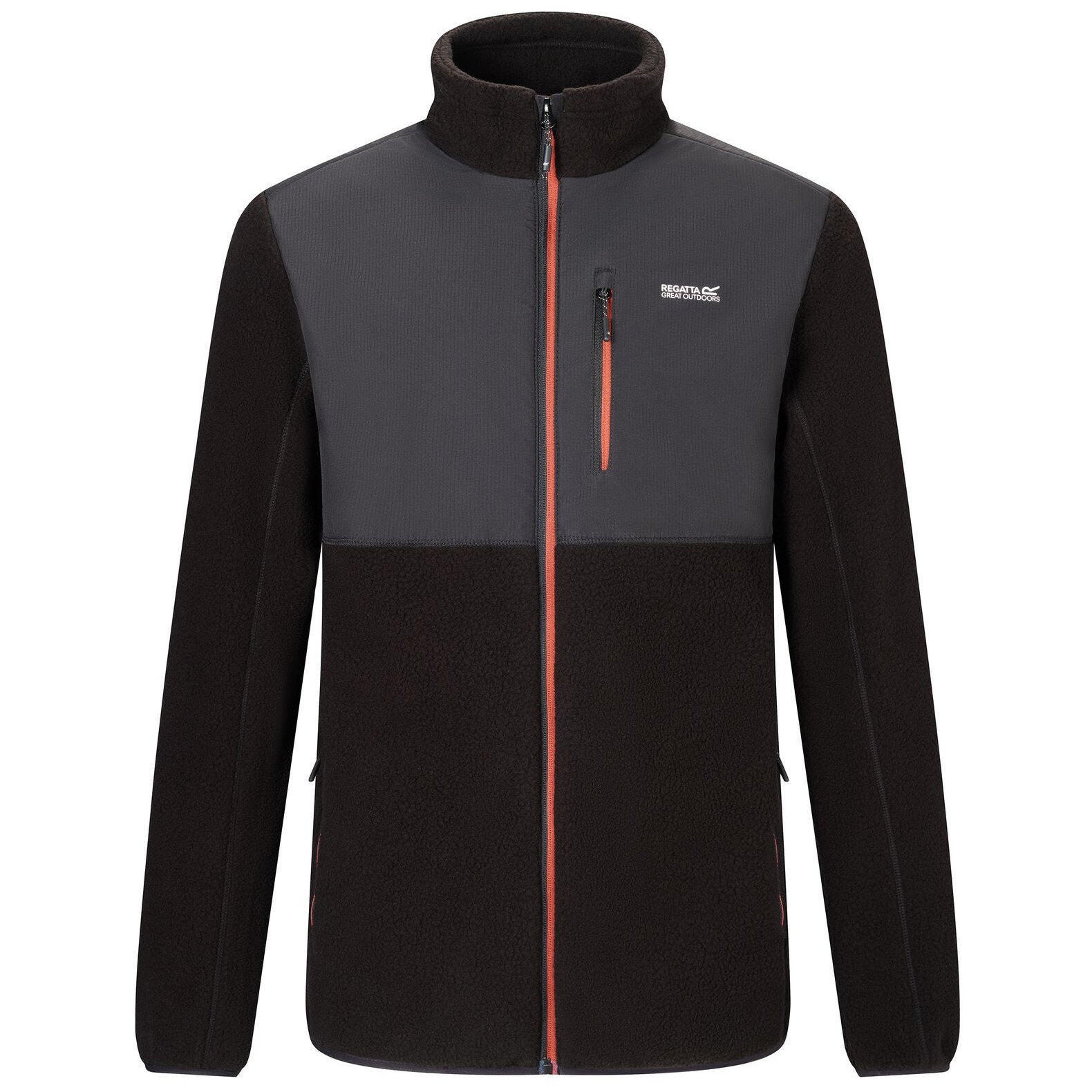 Bluza męska Regatta Morran WR fleece Rozmiar: M / Kolor: czarny/pomarańczowy