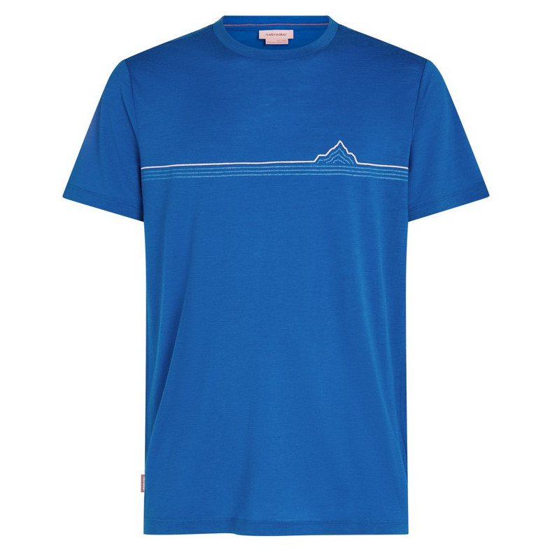 Koszulka męska Icebreaker Men Merino 150 Tech Lite SS Tee Range Stripes Rozmiar: M / Kolor: jasnoniebieski