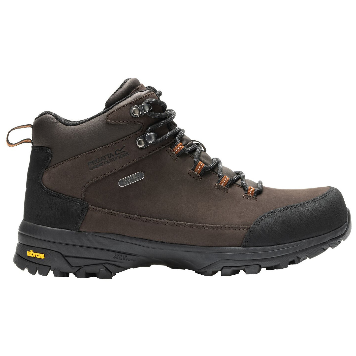 Buty trekkingowe wysokie męskie Regatta Burrell Leather Boot II Rozmiar butów (UE): 45 / Kolor: ciemnobrązowy