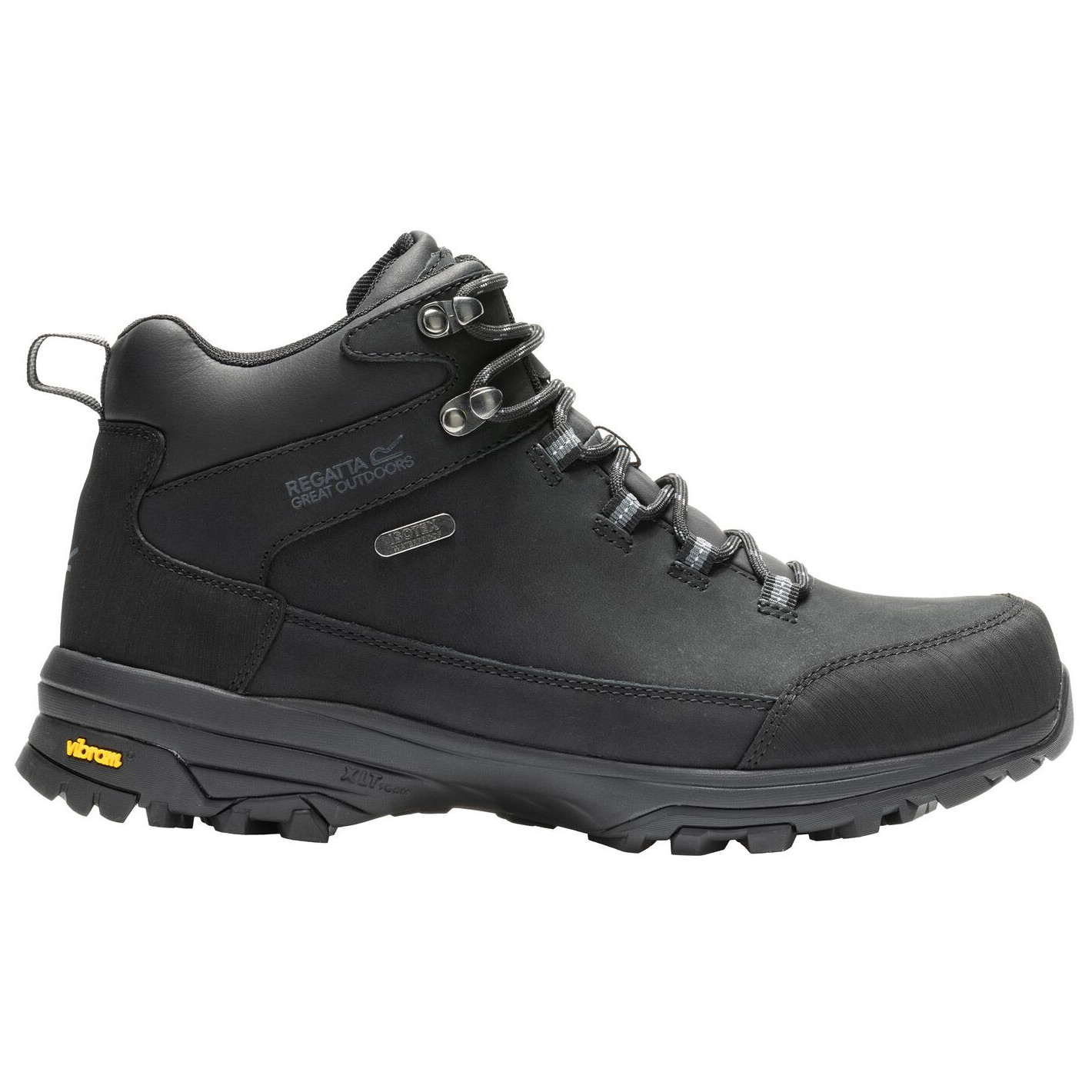 Buty trekkingowe wysokie męskie Regatta Burrell Leather Boot II Rozmiar butów (UE): 45 / Kolor: czarny