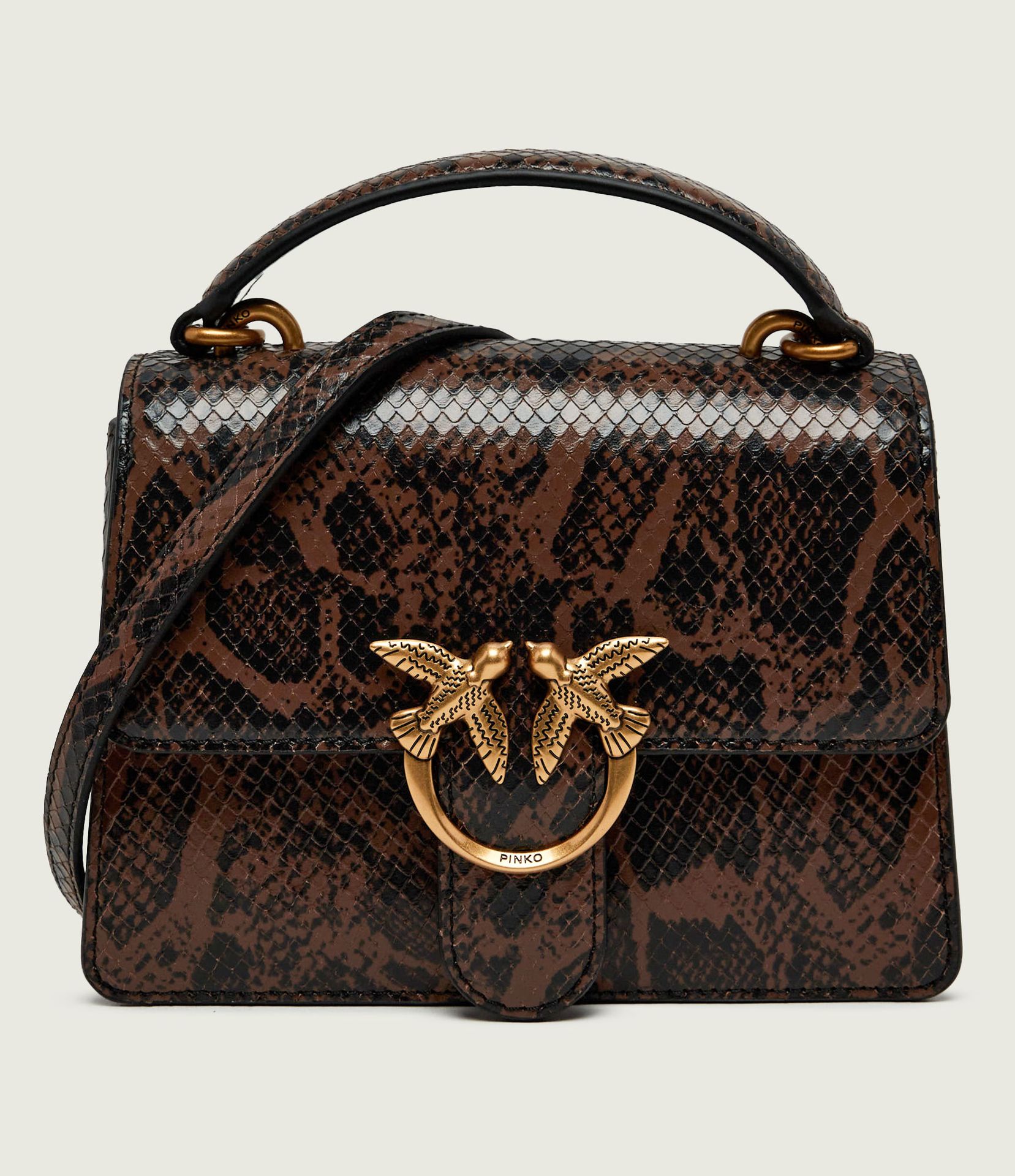 Pinko Skórzany kuferek Love One Top Handle Mini