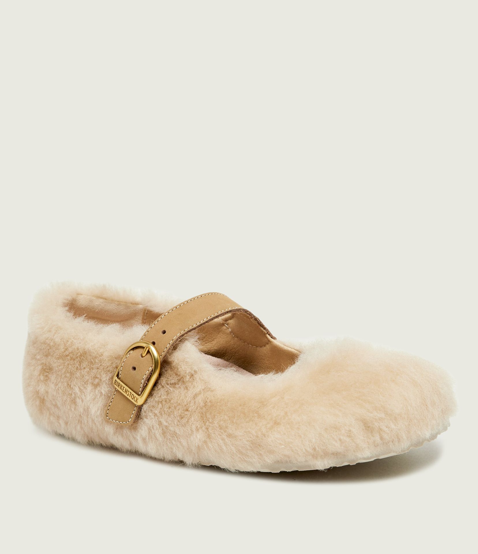 Birkenstock Wełniane baleriny Santa Clarita Mary Jane z dodatkiem skóry narrow fit