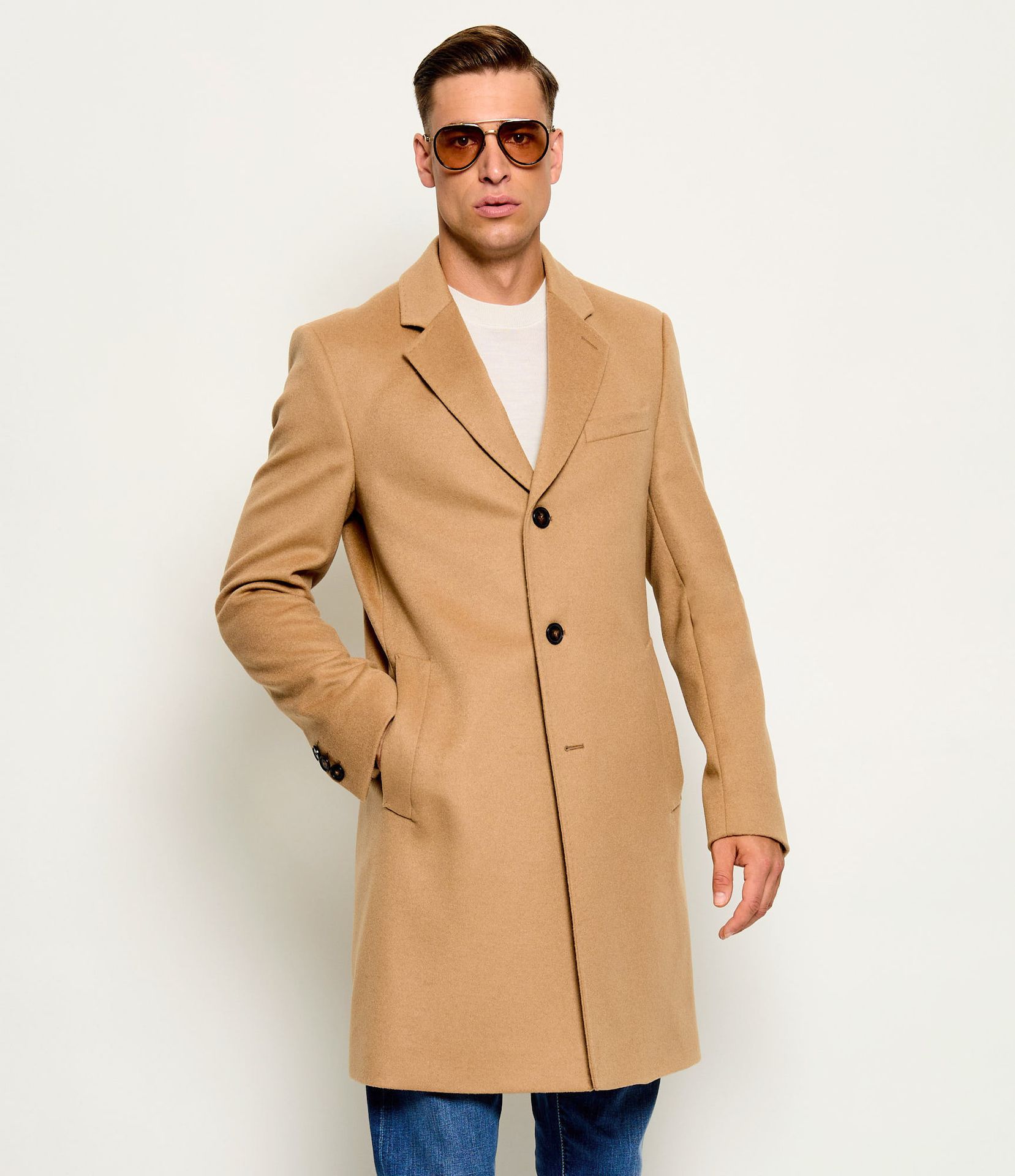 BOSS BLACK Wełniany płaszcz H-Hyde-264 z dodatkiem kaszmiru