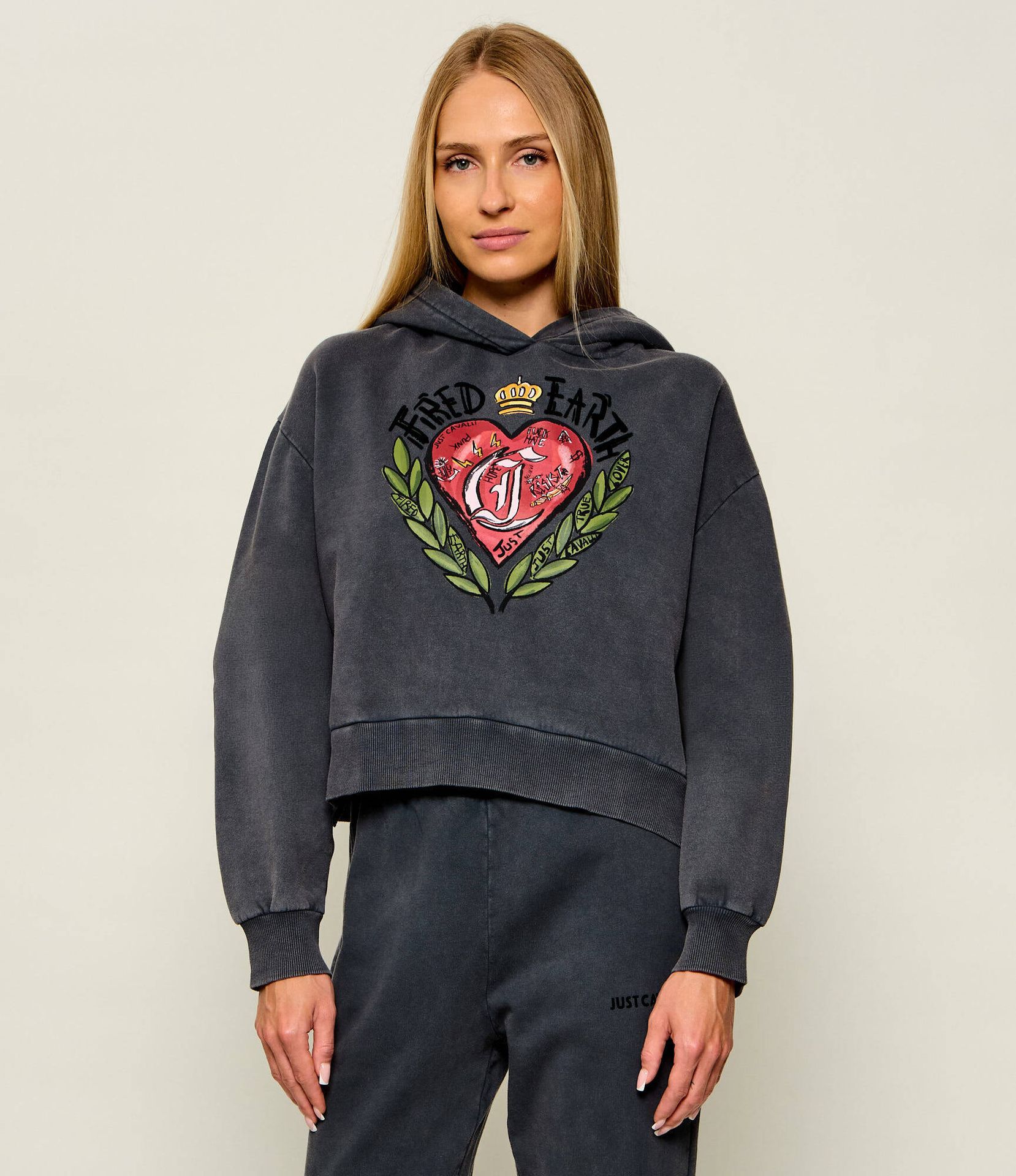 Just Cavalli Bluza Fired Heart Relaxed fit