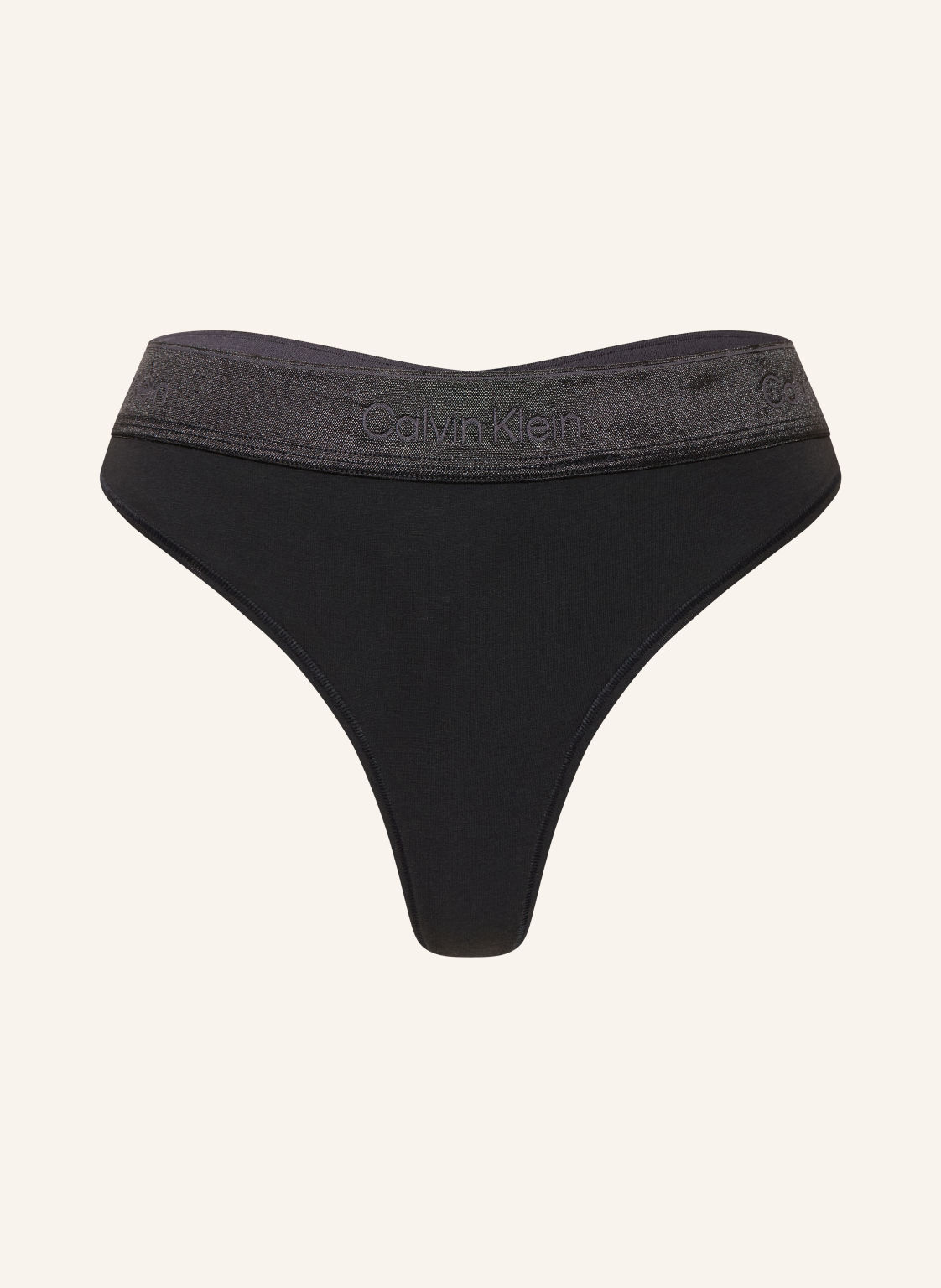Calvin Klein Stringi Icon Cotton Modal Metallic schwarz