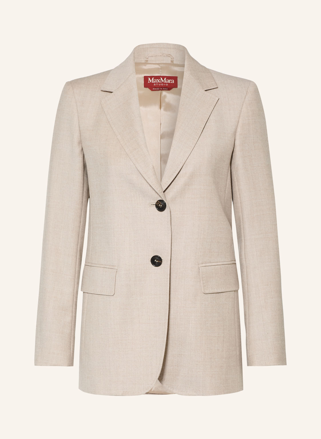 Max Mara Studio Marynarka Edito Z Flaneli beige