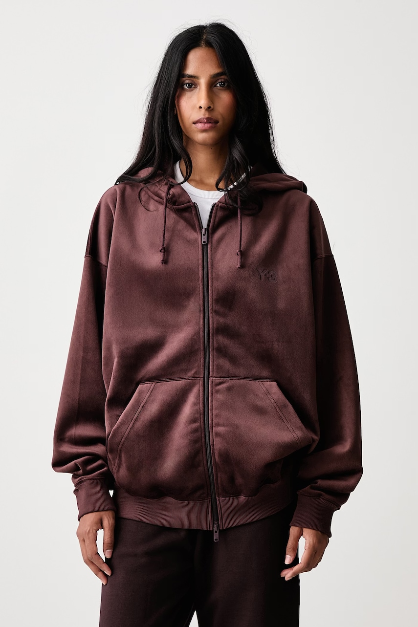 Y-3 VELVET ZIP HD bluza rozpinana z kapturem welurowa damska