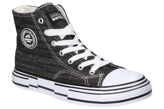 AMERICAN CLUB LH92 WYSOKIE TRAMPKI STYLOWE TENISÓWKI DAMSKIE CZARNE 38