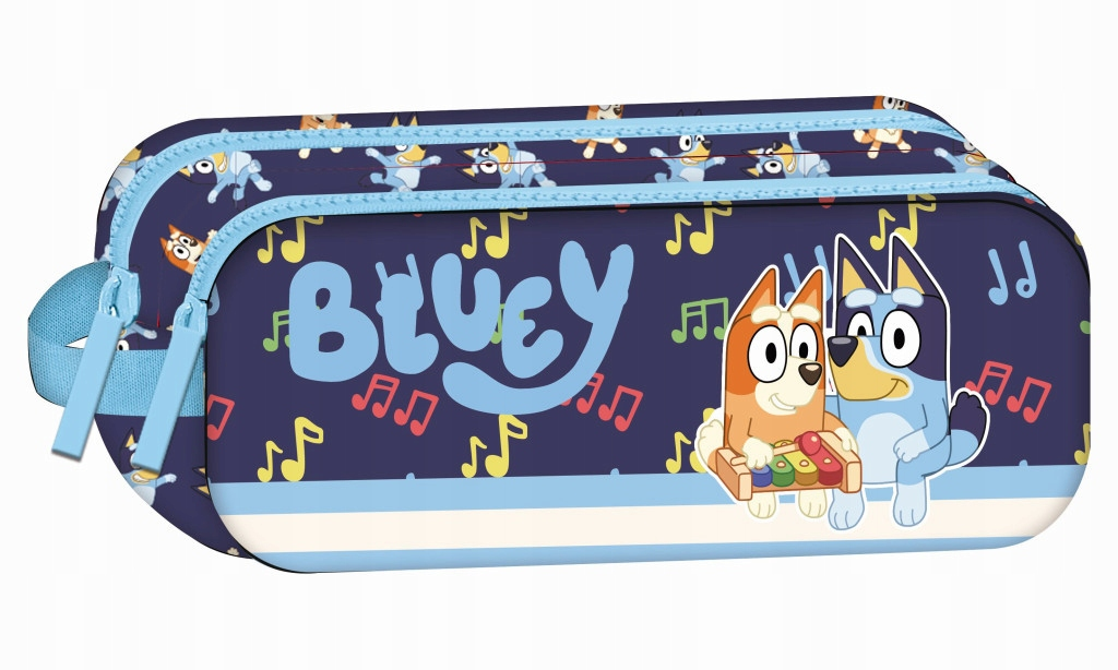 PIESEK BLUEY Piórnik dwukomorowy Bluey Dreams saszetka 23cm