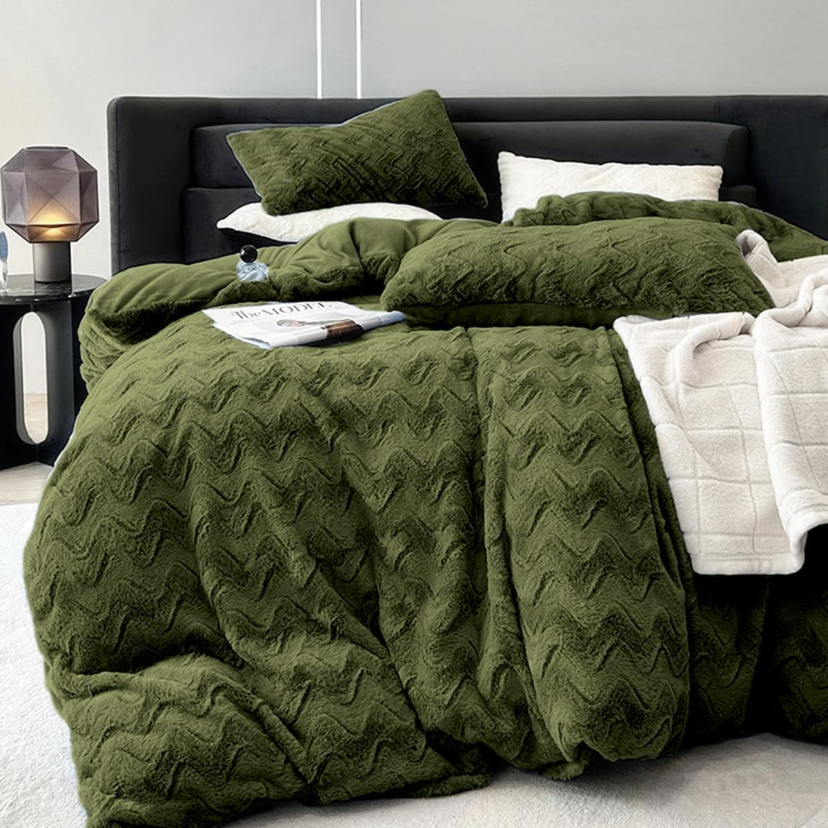 Pościel zimowa 135x200 zielona mikrofibra 4 elementy Öko-Tex
