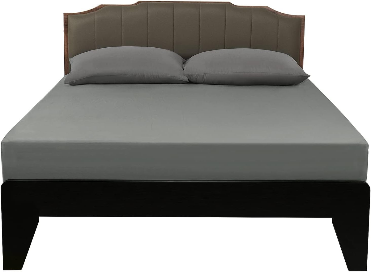 Prześcieradło z gumką 150x200 cm bawełna egipska 300 nitek ciemnoszare