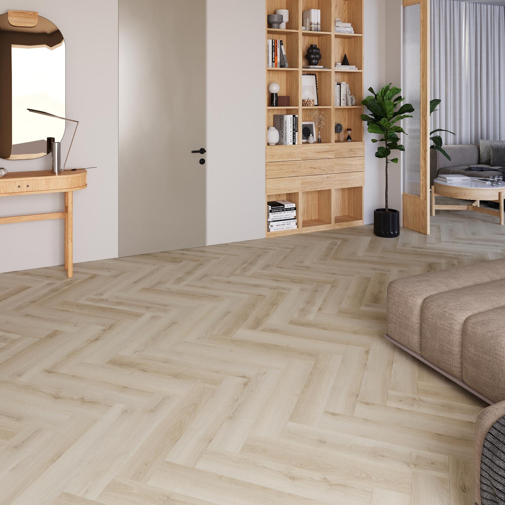 Panele Winylowe Jodełka Spc Living Dąb Sano Kl. 33 4,0 + 1,0 Mm Click Z Podkładem