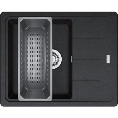 Franke Zlewozmywak jednokomorowy z ociekaczem Basis BFG 611-62 114.0741.957 Onyx 50x62 wkładka ociekoawa