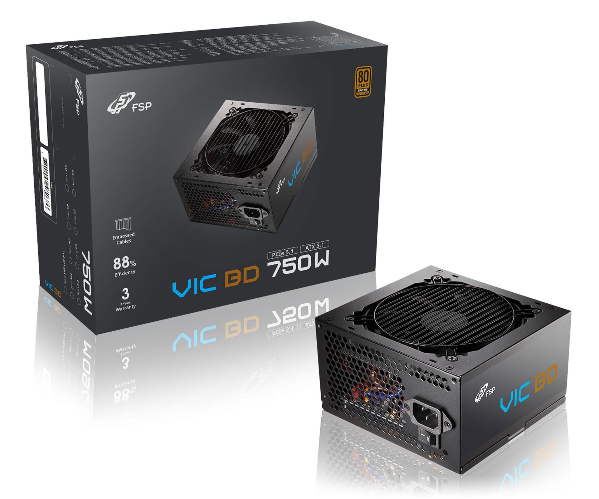 FSP/Fortron VIC 750W 80 Plus Bronze ATX 3.1 PCIe Gen 5.1 POA7500202