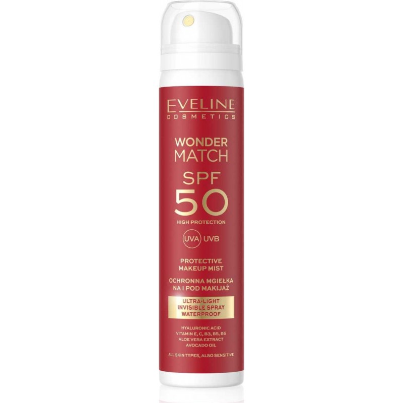 Eveline Wonder Match Ochronna Mgiełka na i pod Makijaż z Filtrem SPF50 75ml