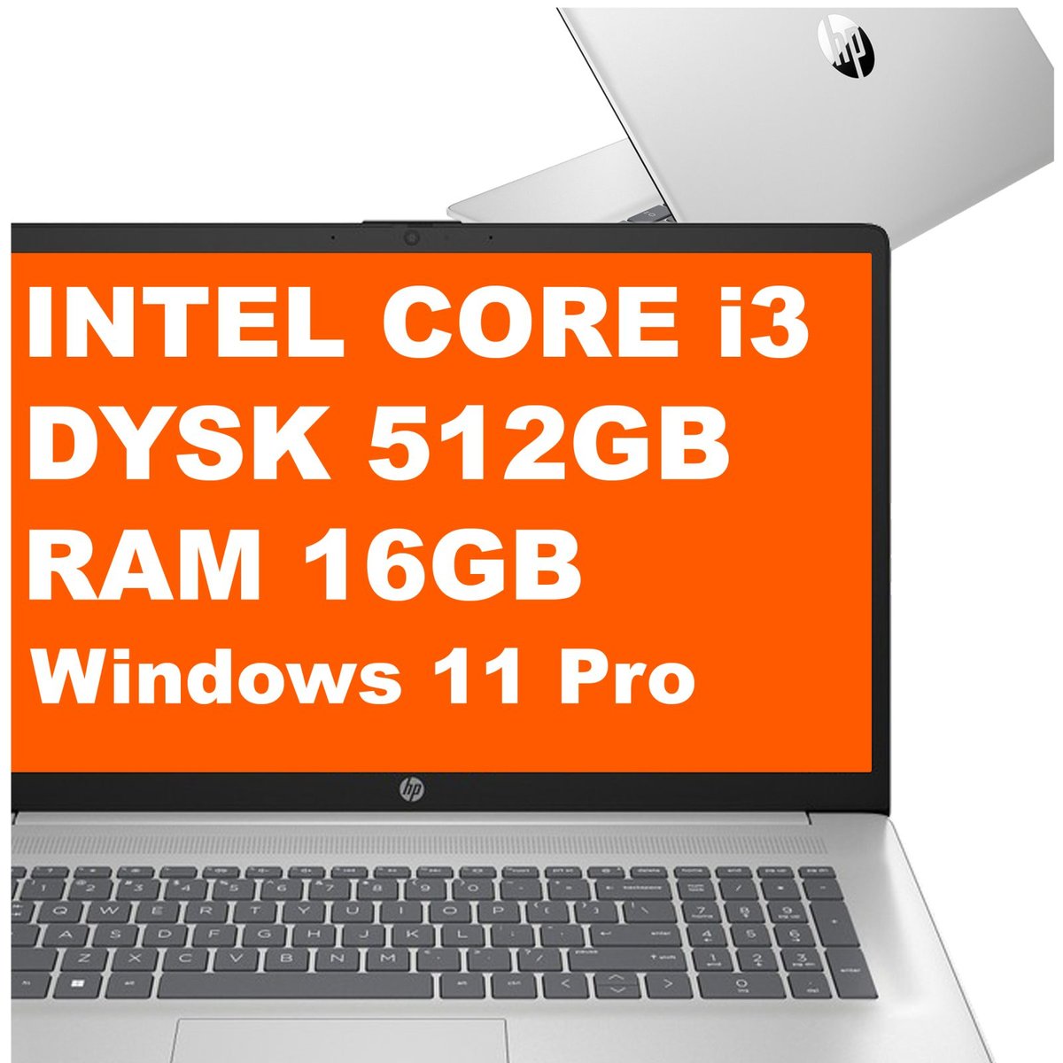 HP Laptop 17-cn3083st / B5RH2UA / Intel i3 / 16GB / 512GB / Intel UHD / FullHD / Win 11 Pro / Srebrny