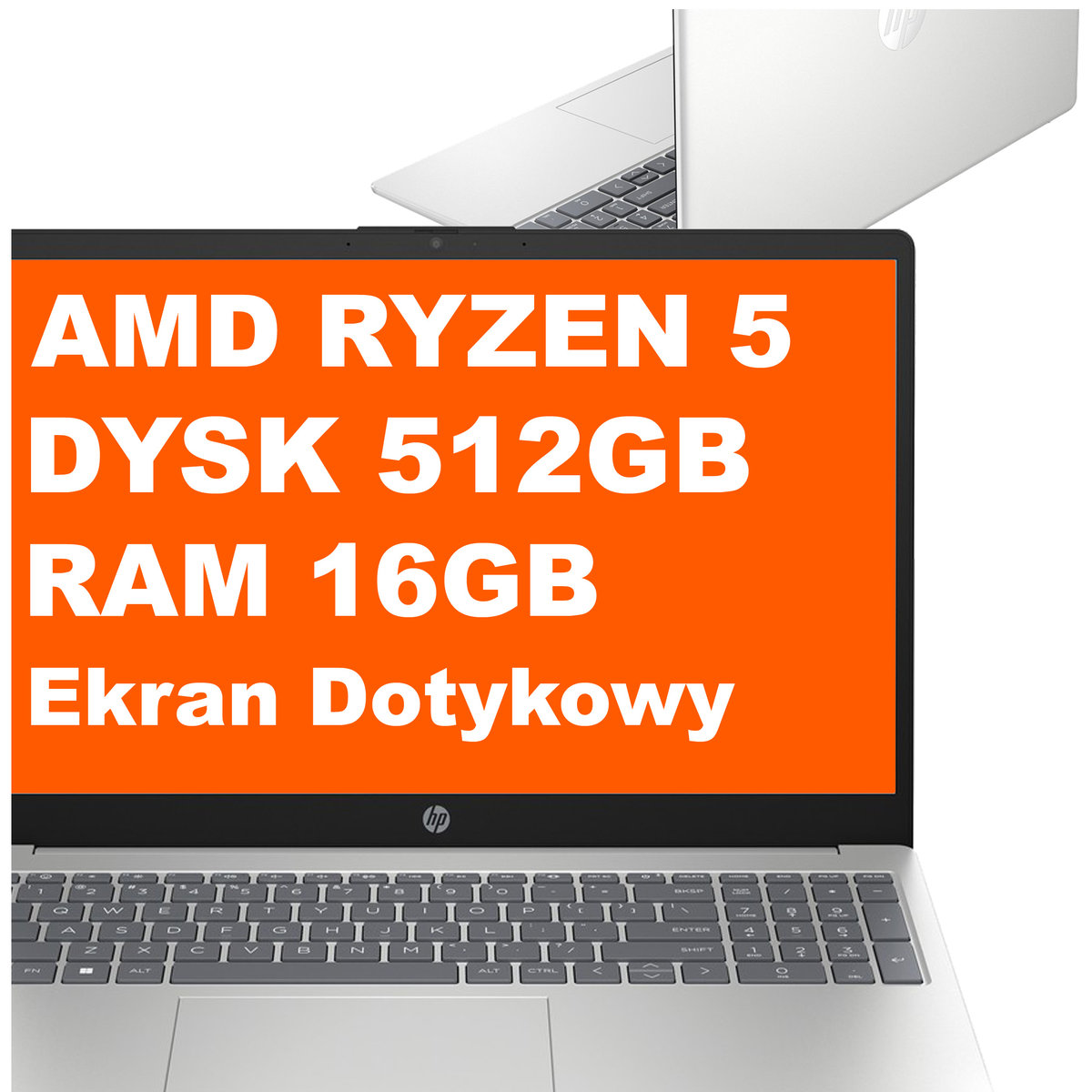 HP 15-fc0245dx / B58J6UA / Ryzen 5 / 16GB / 512GB / AMD Radeon / HD / Dotyk / Win 11 / Srebrny