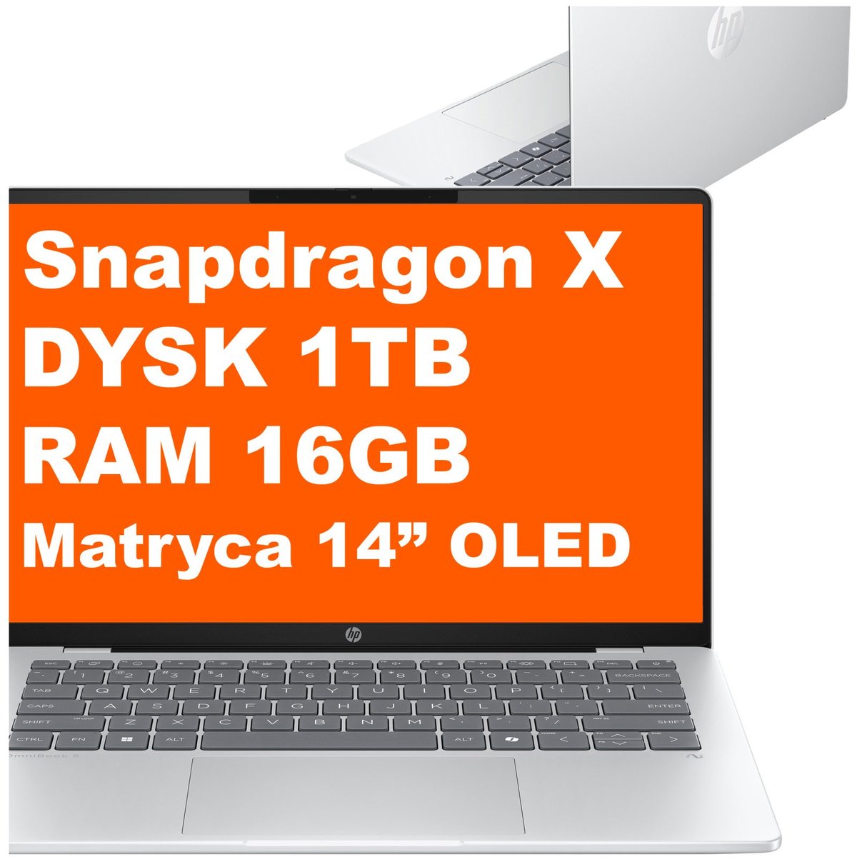 Biznesowy HP OmniBook 5 14-he0502na / C1ER7EA / Snapdragon X / 16GB / 1TB / Adreno / 2k / Win 11 / Srebrny