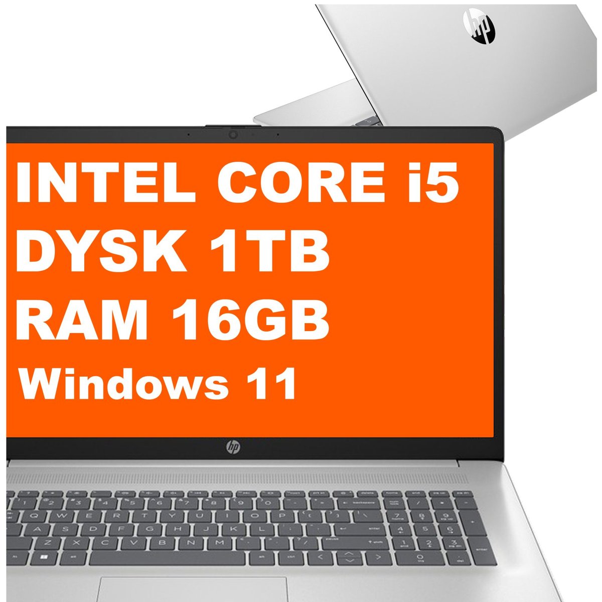 HP 17-cn3018ca / B58KVUA / Intel i5 / 16GB / 1TB / Intel Iris Xe / FullHD / Win 11 / Srebrny