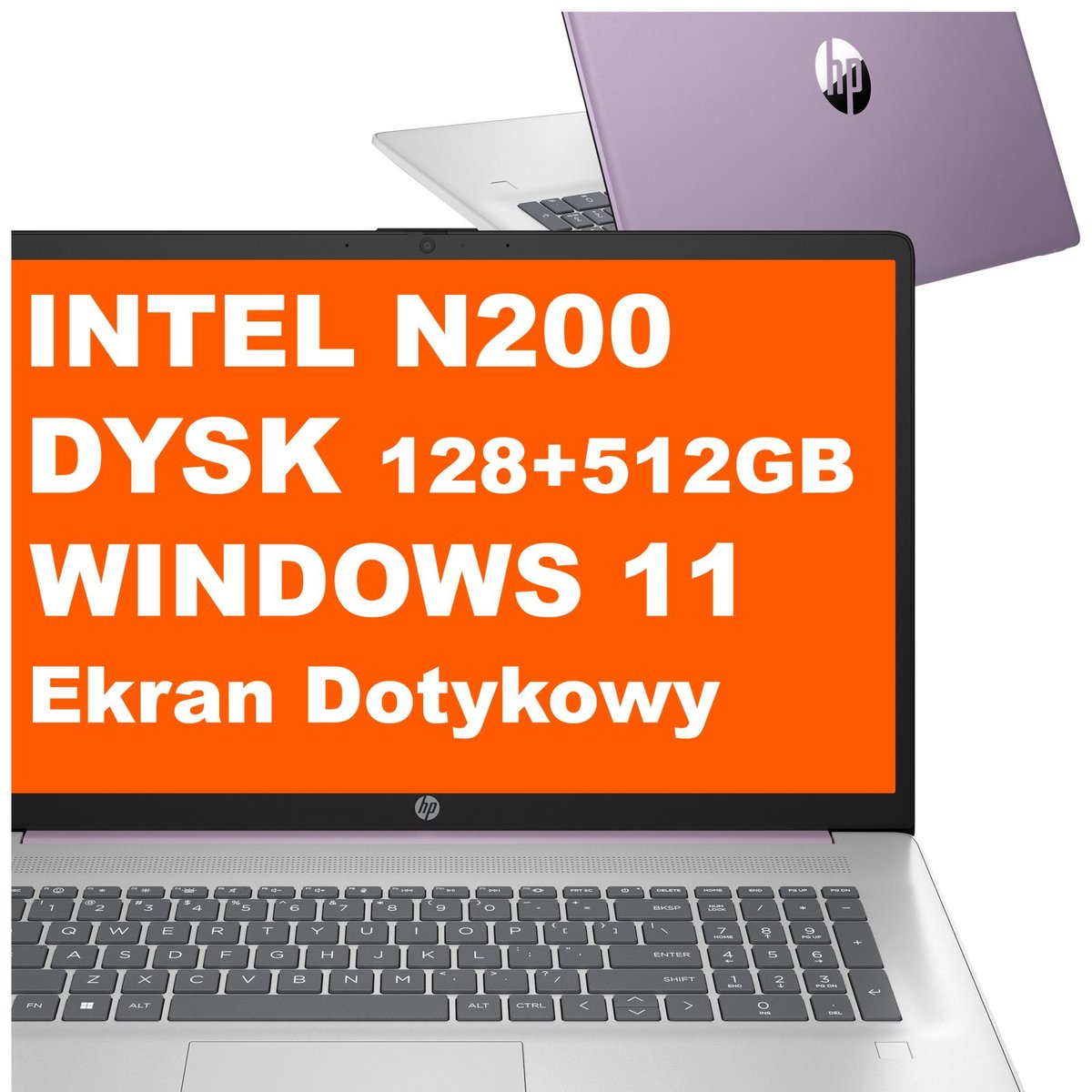 HP 17-cn3002tg / 9Q6A3UA / Intel N200 / 16GB / 128GB UFS + 512GB M.2 / Intel UHD / HD+ / Win 11 / Dotyk / Fioletowy
