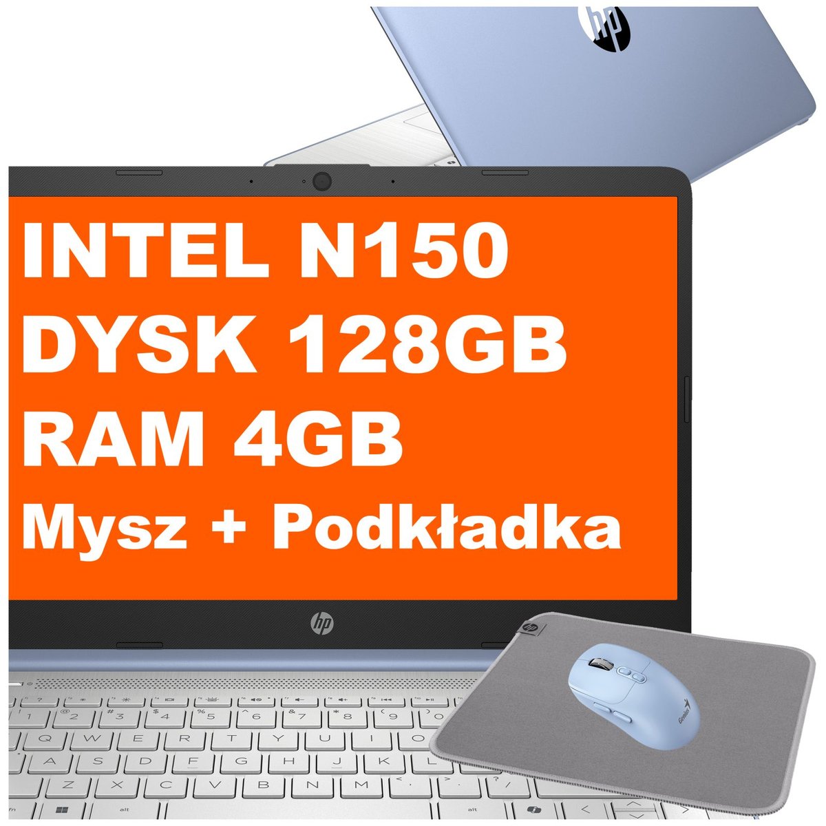 HP Stream 14-dq6012dx / B86L6UA / Intel N / 4GB / 128GB UFS / Intel Graphics / HD / Win 11 / Mysz / Podkładka / Niebieski