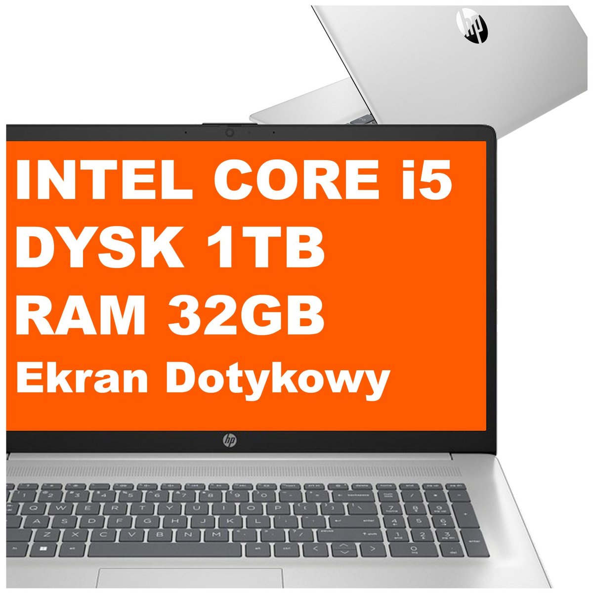 HP 17-cn3123nr / B94P2UA / Intel Core i5 / B94P2UA / 32GB / 1TB / Iris Xe / HD+ / Dotyk / Win 11 / Srebrny