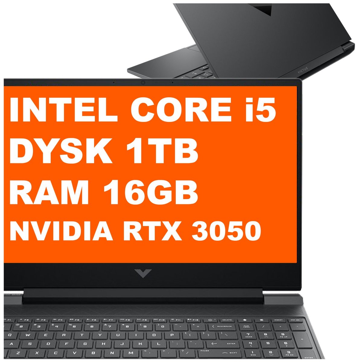 HP Victus 15-fa0009nt / 80D31EA / Intel i5-12 / 16GB / 1TB / Nvidia RTX 3050 / FullHD / 144Hz / Win 11 / Czarny