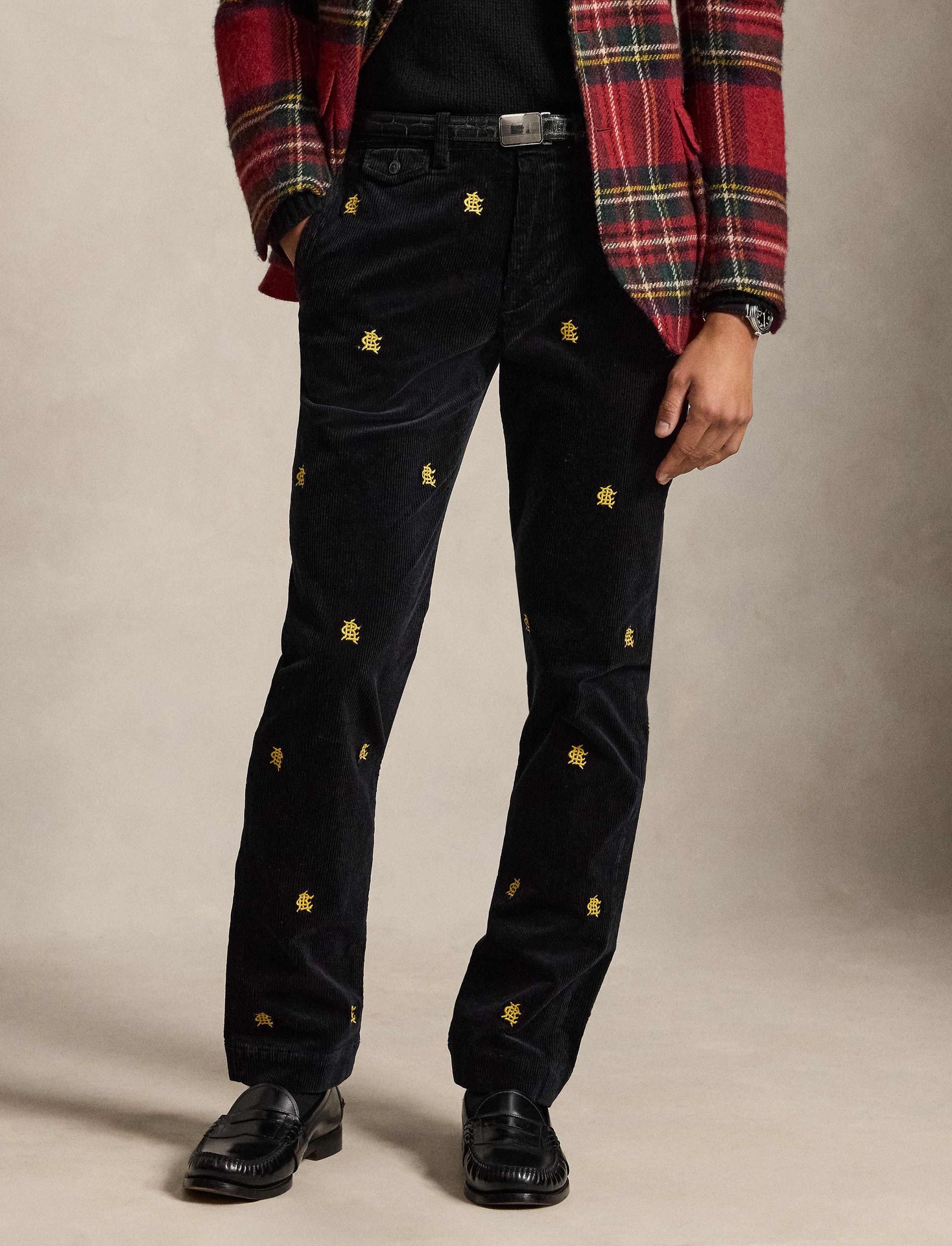 POLO RALPH LAUREN Spodnie chino Bedfort Straight fit sztruks